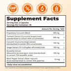 Turmeric Curcumin Supplement with Black Pepper & Ginger