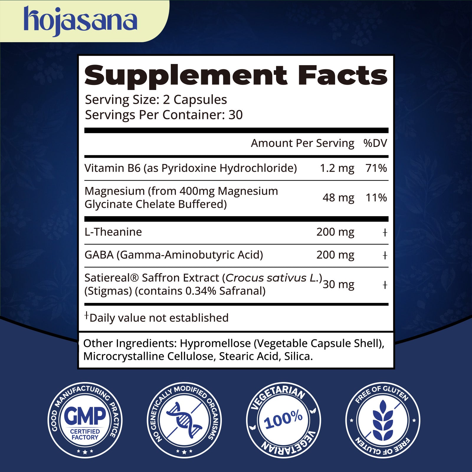 L-Theanine 200mg with Satiereal 60 Vegan Capsules