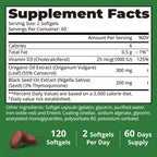 Oil of Oregano with Black Seed Oil Softgels, Vitamin D3